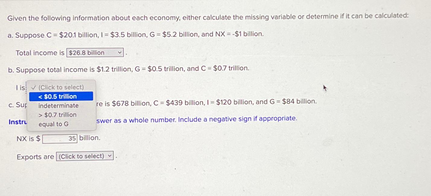 Solved Given The Following Information About Each Economy 9857