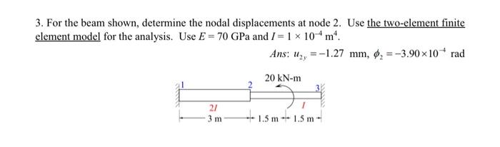 Solved For the beam shown, determine the nodal displacements | Chegg.com