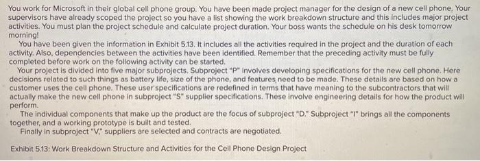 Solved You work for Microsoft in their global cell phone | Chegg.com