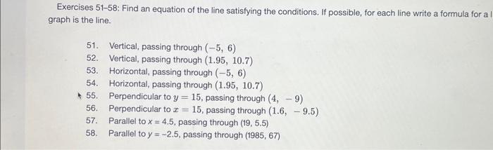 Solved Exercises 51-58: Find an equation of the line | Chegg.com