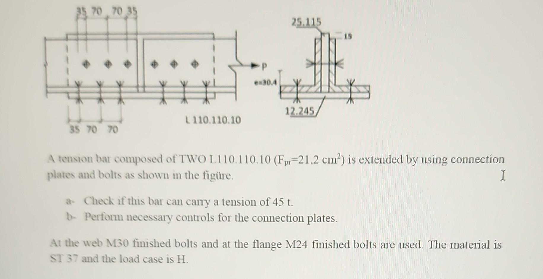 Solved A Tension Bar Composed Of Two L110.110.10 (fpr=21,2 