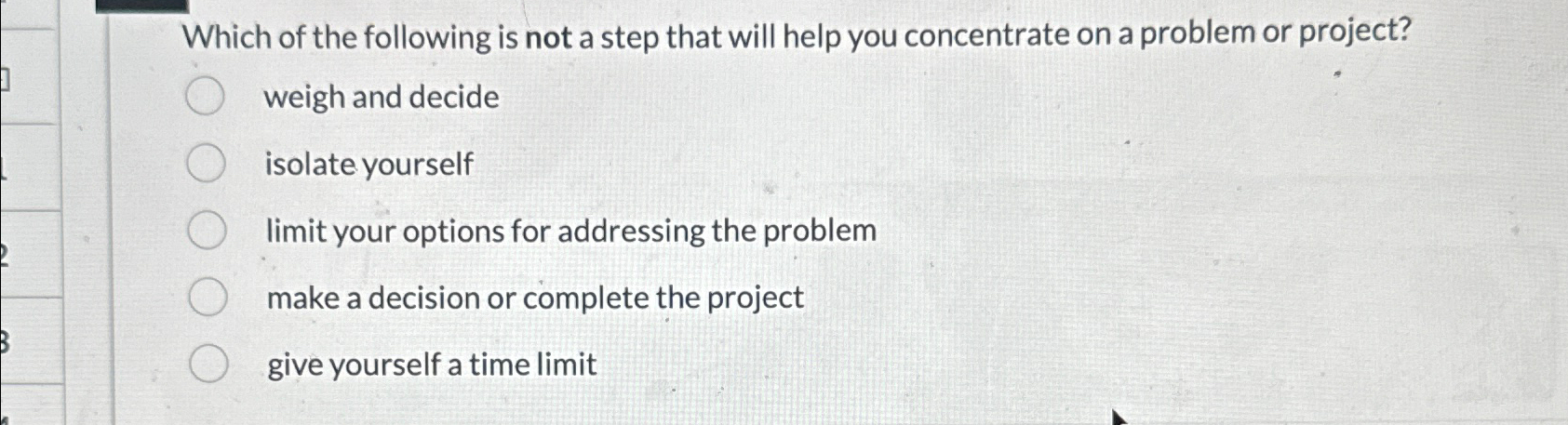 Solved Which of the following is not a step that will help | Chegg.com