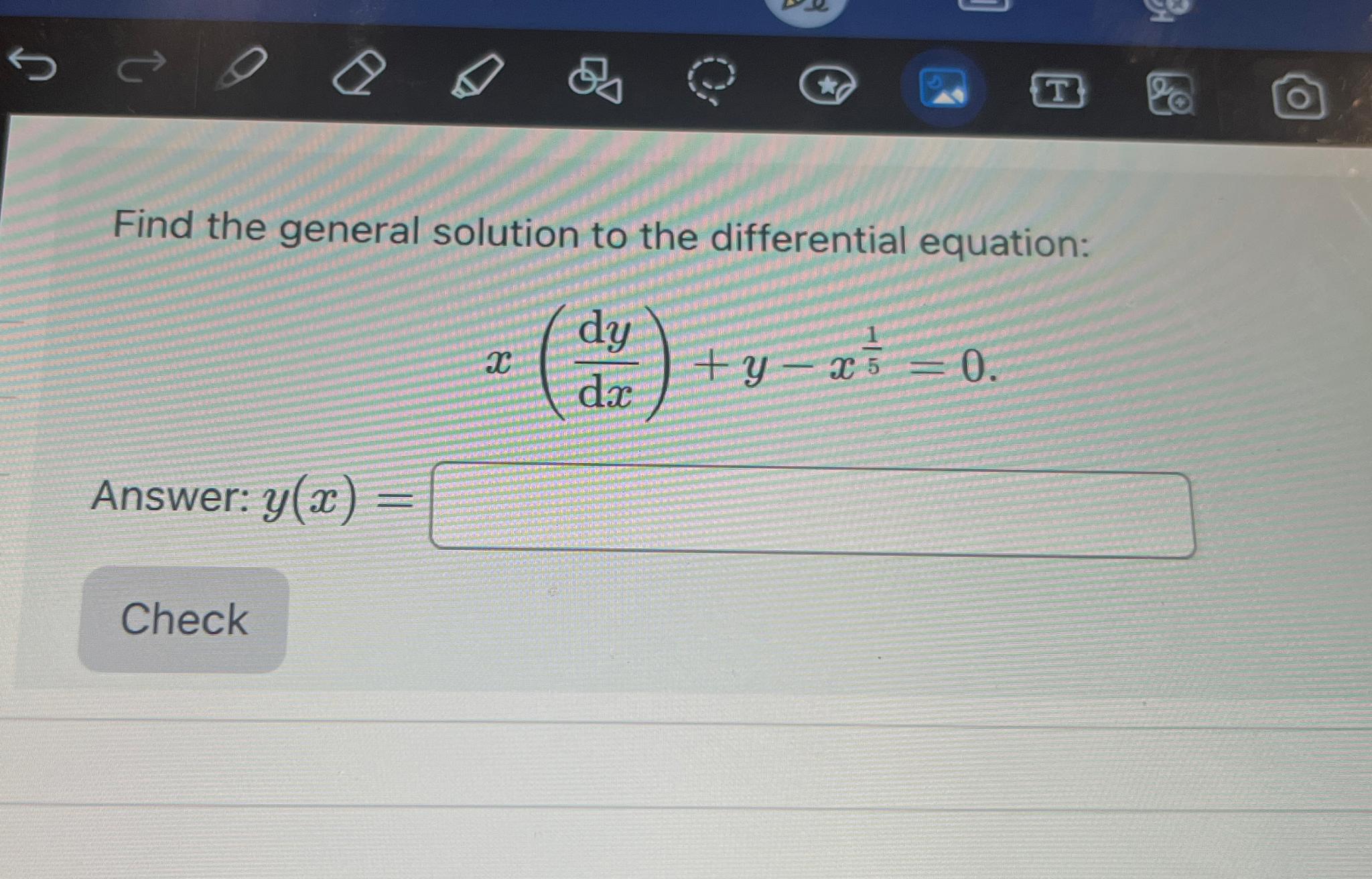 find the general solution of differential equation x.dy = (x y).dx