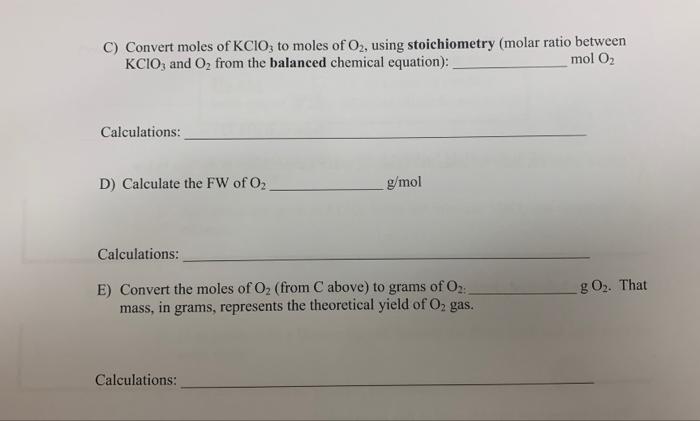Solved 4. Calculate the theoretical yield, in grams, of O2 | Chegg.com