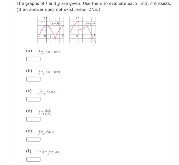 Solved The Graphs Of F And G Are Given. Use Them To Evaluate | Chegg.com