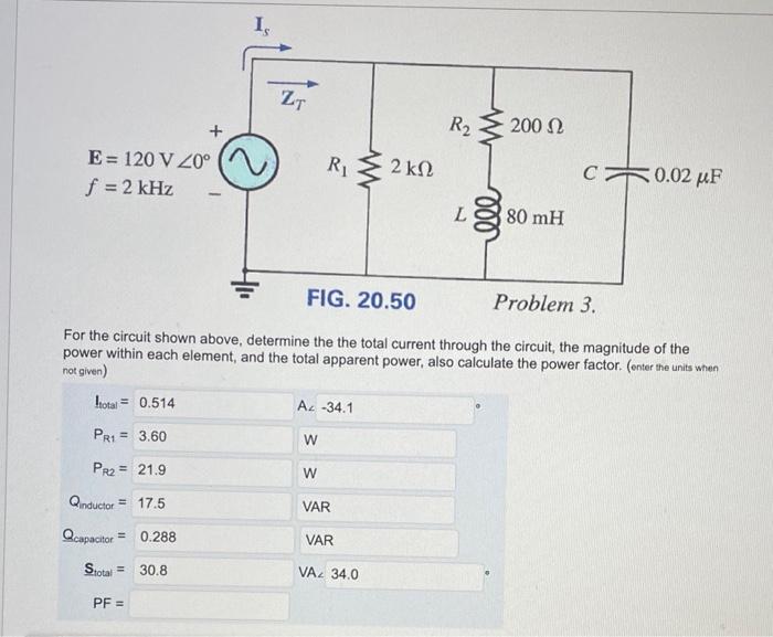 Solved QUESTION 7 For the circuit shown above, determine the | Chegg.com