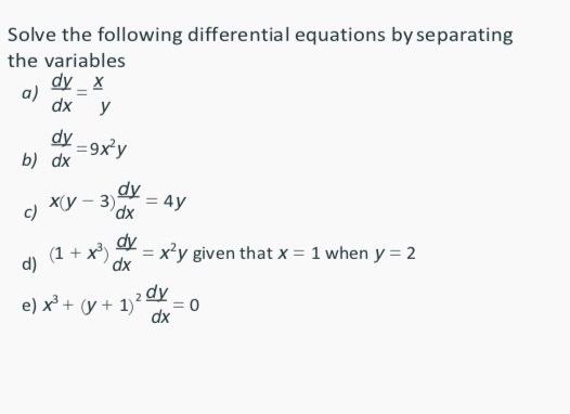Solved Solve the following differential equations by | Chegg.com
