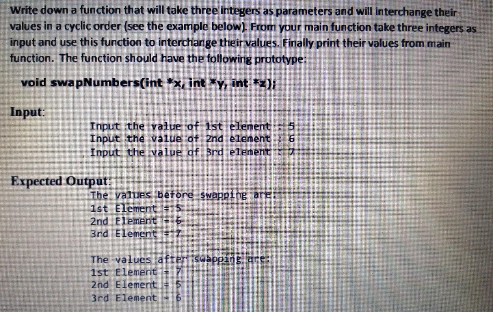 Solved Write down a function that will take three integers | Chegg.com