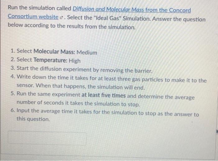 Solved Run the simulation called Diffusion and Molecular | Chegg.com
