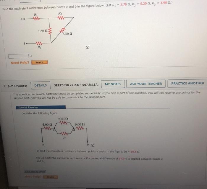 Solved Find the equivalent resistance between points a and b | Chegg.com
