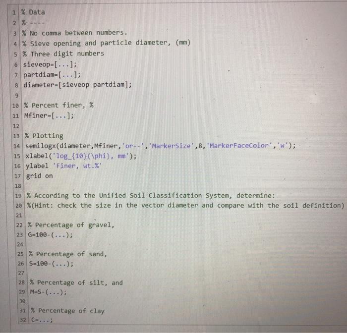Solved solve with the MATLAB code provided, input | Chegg.com