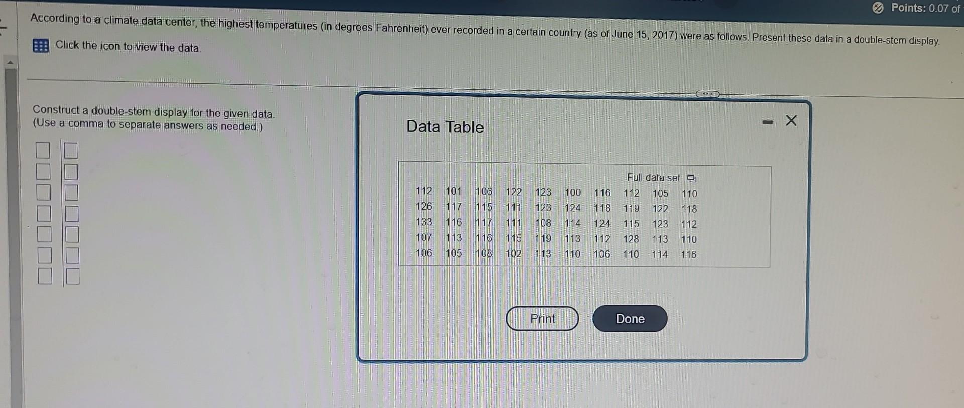 Solved According to a climate data center, the highest | Chegg.com