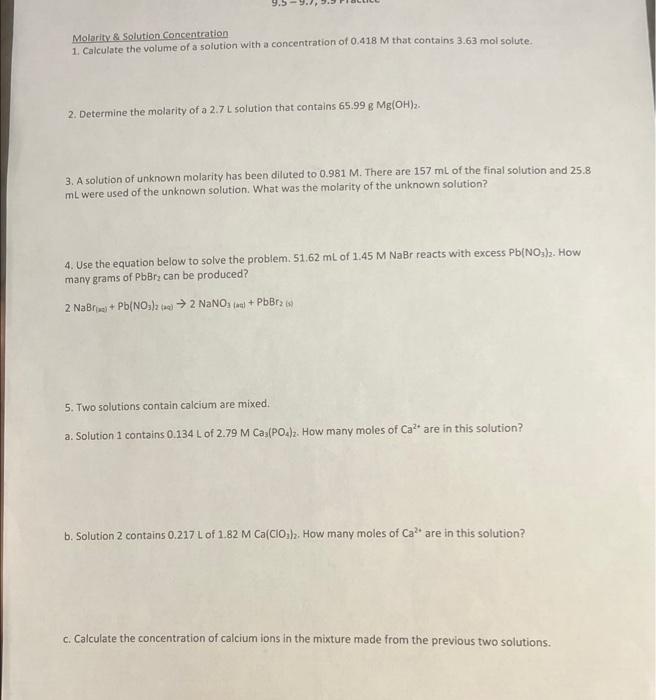 calculate the molarity of the solution es004 1 jpg d