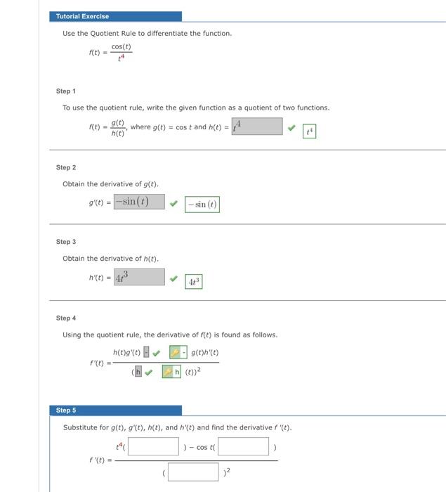 Solved Use The Quotient Rule To Differentiate The Function 2983