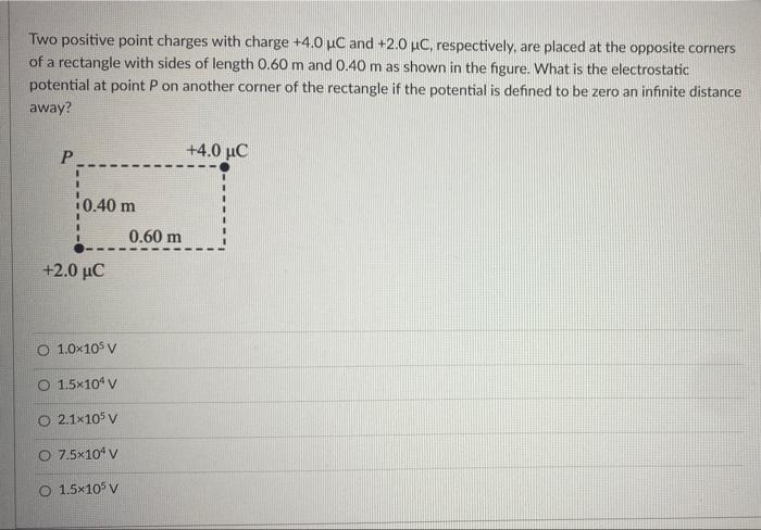 Solved Two positive point charges with charge +4.0 C and | Chegg.com
