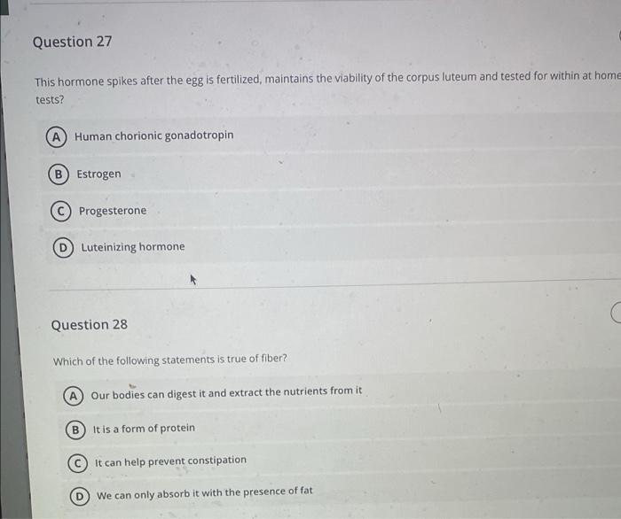 Solved Question 25 During Parturition, Fsh Creates A | Chegg.com