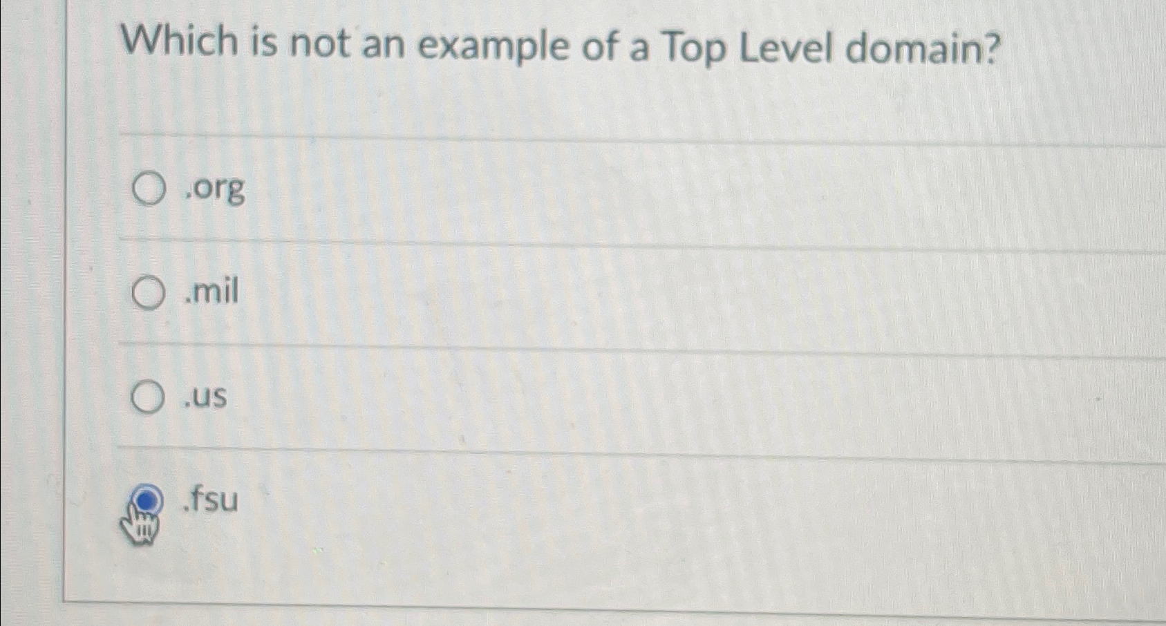 Solved Which is not an example of a Top Level | Chegg.com