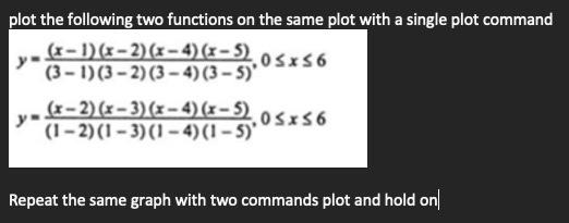 Solved plot the following two functions on the same plot | Chegg.com