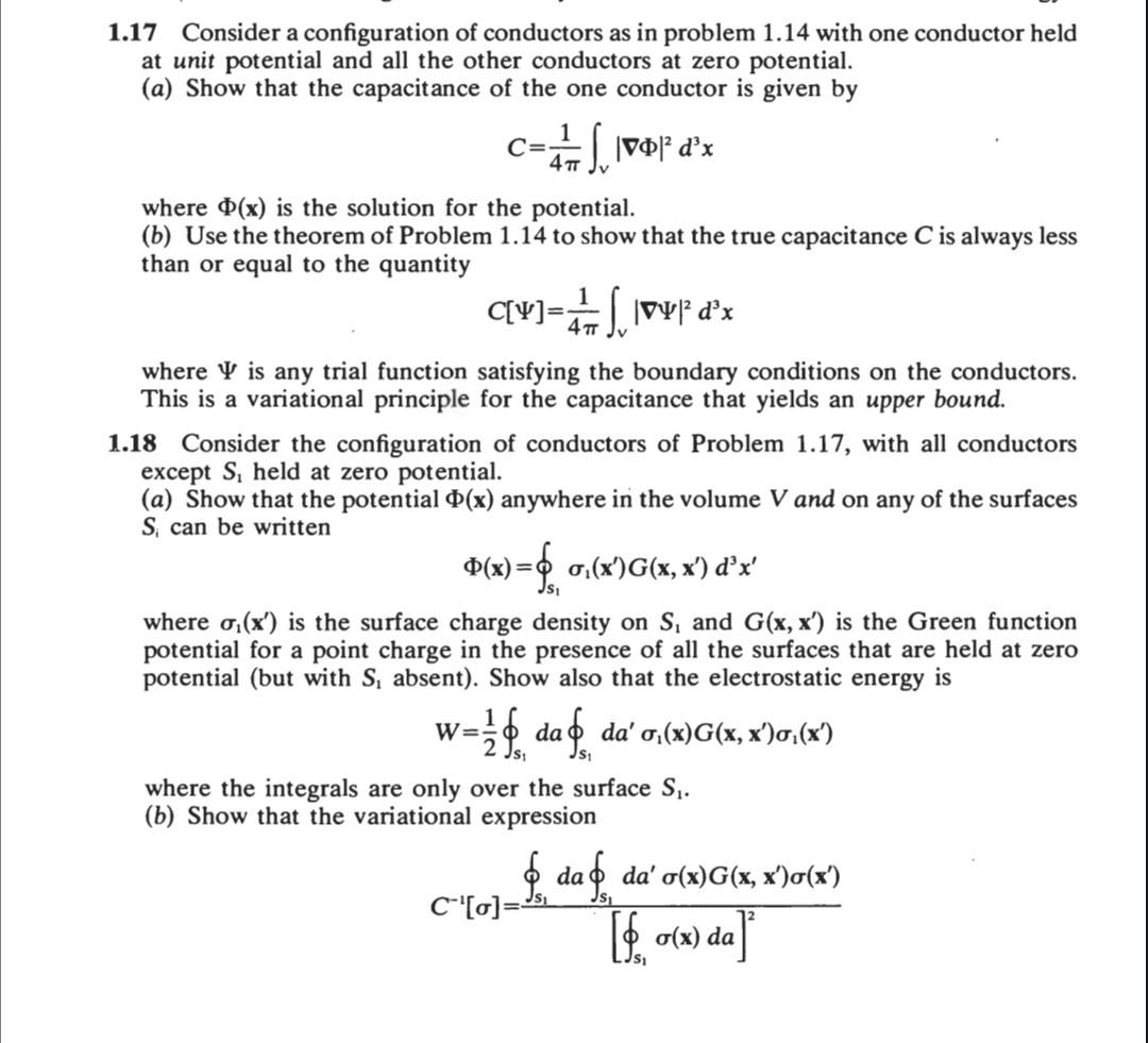 1.17 Consider a configuration of conductors as in | Chegg.com