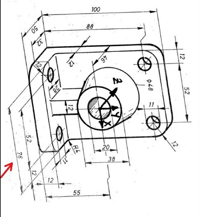 Solved Draw and dimension FRONT-TOP-LEFT projection view of | Chegg.com