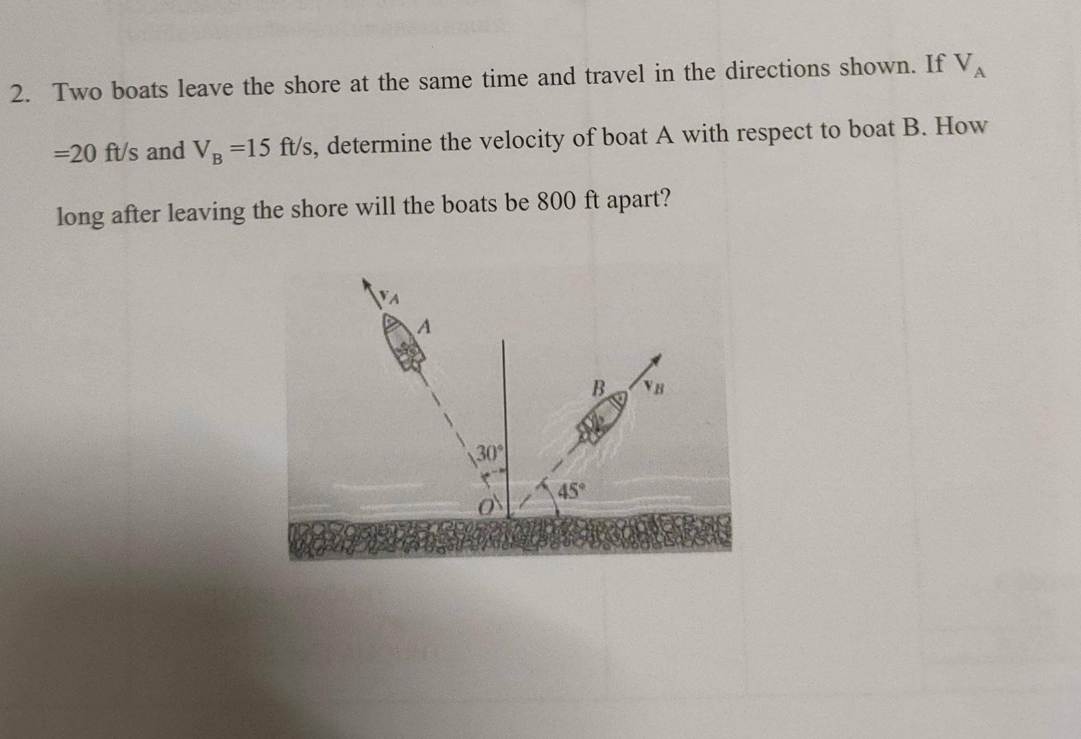 [solved] 2 Two Boats Leave The Shore At The Same Time