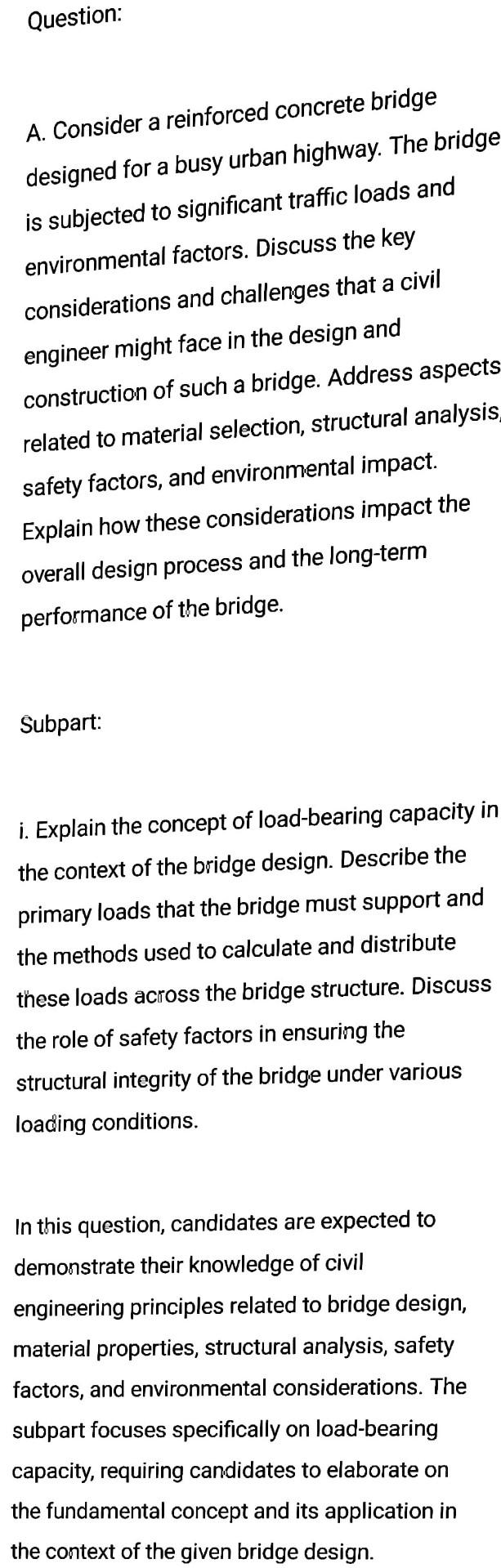 Solved Question: A. Consider a reinforced concrete bridge | Chegg.com