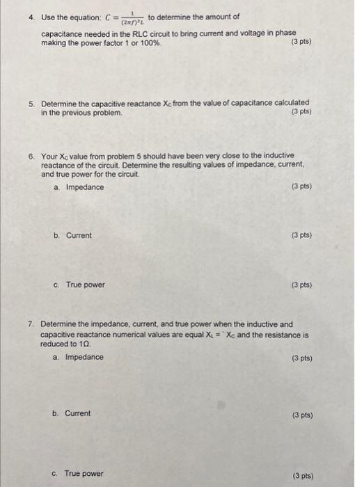 Solved ECET 301 Electrical Systems Activity 12: Series RLC | Chegg.com