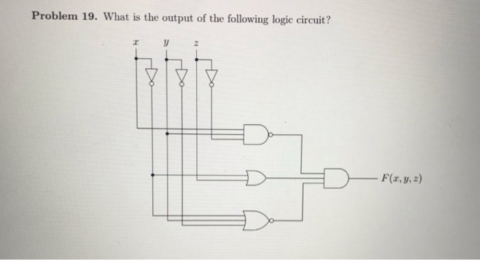 Solved Problem 19. What is the output of the following logic | Chegg.com