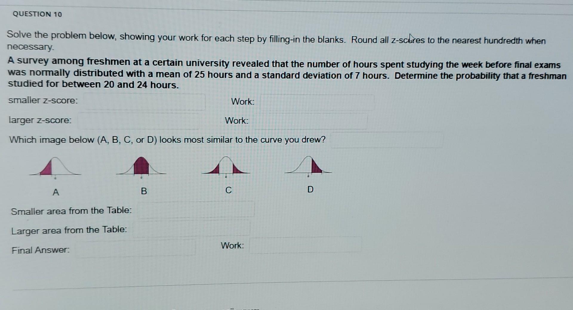 Solved QUESTION 10 Solve the problem below, showing your | Chegg.com