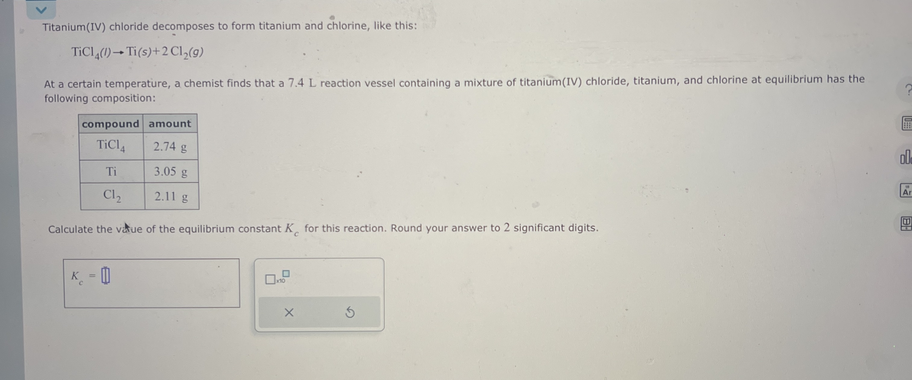 Solved Titanium(IV) ﻿chloride to form titanium