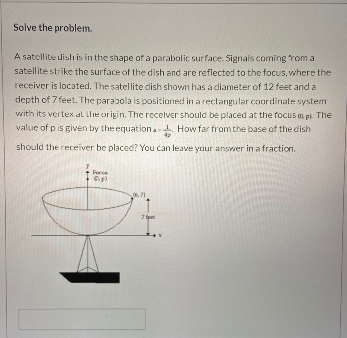 Solved Solve the problem. A satellite dish is in the shape Chegg