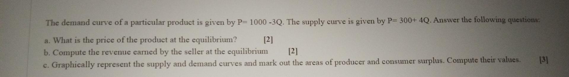 Solved The demand curve of a particular product is given by | Chegg.com