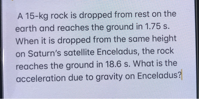 Solved A 15-kg rock is dropped from rest on the earth and | Chegg.com
