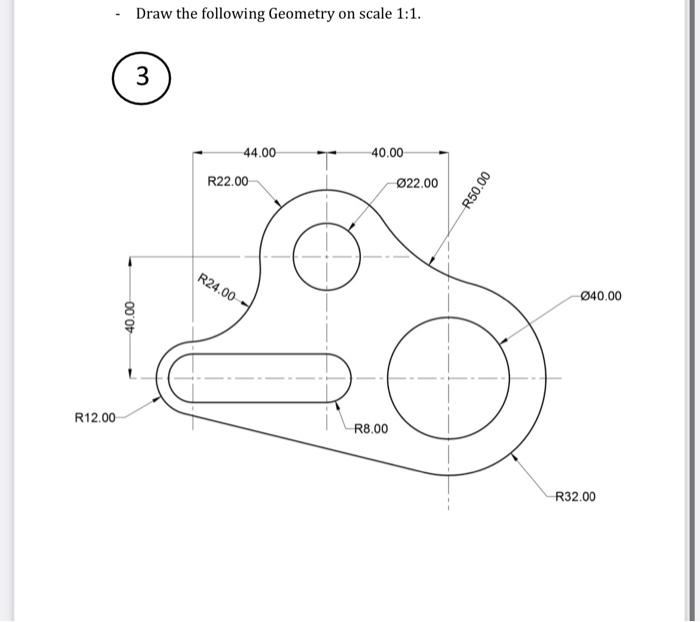 Solved - Draw the following Geometry on scale 1:1. | Chegg.com