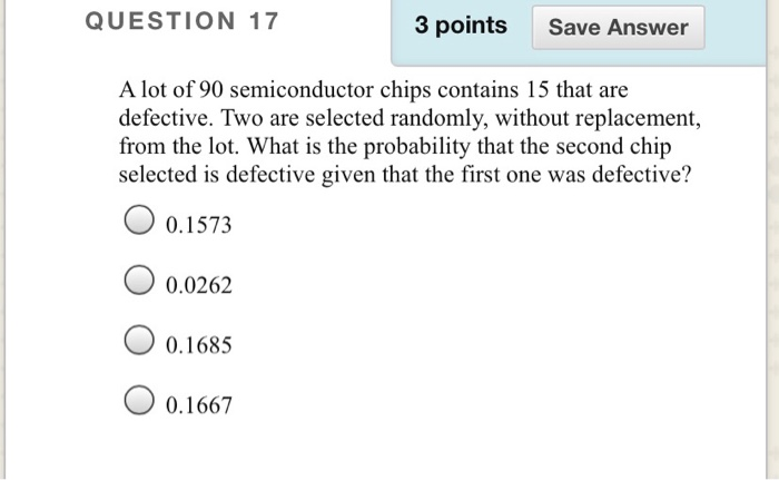 Solved QUESTION 17 3 points Save Answer A lot of 90 | Chegg.com