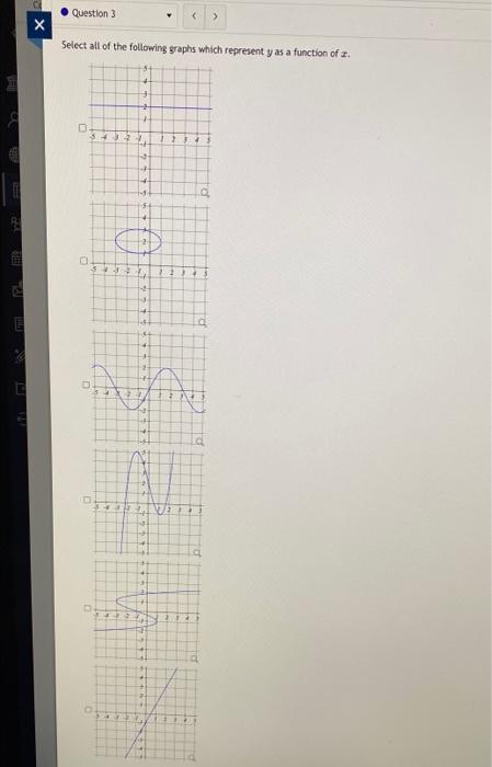 Solved Select all of the following graphs which represent y | Chegg.com