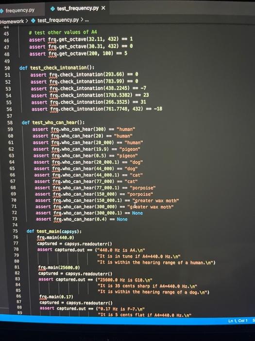 SOUND FREQUENCY: Write a Python code using Visual | Chegg.com