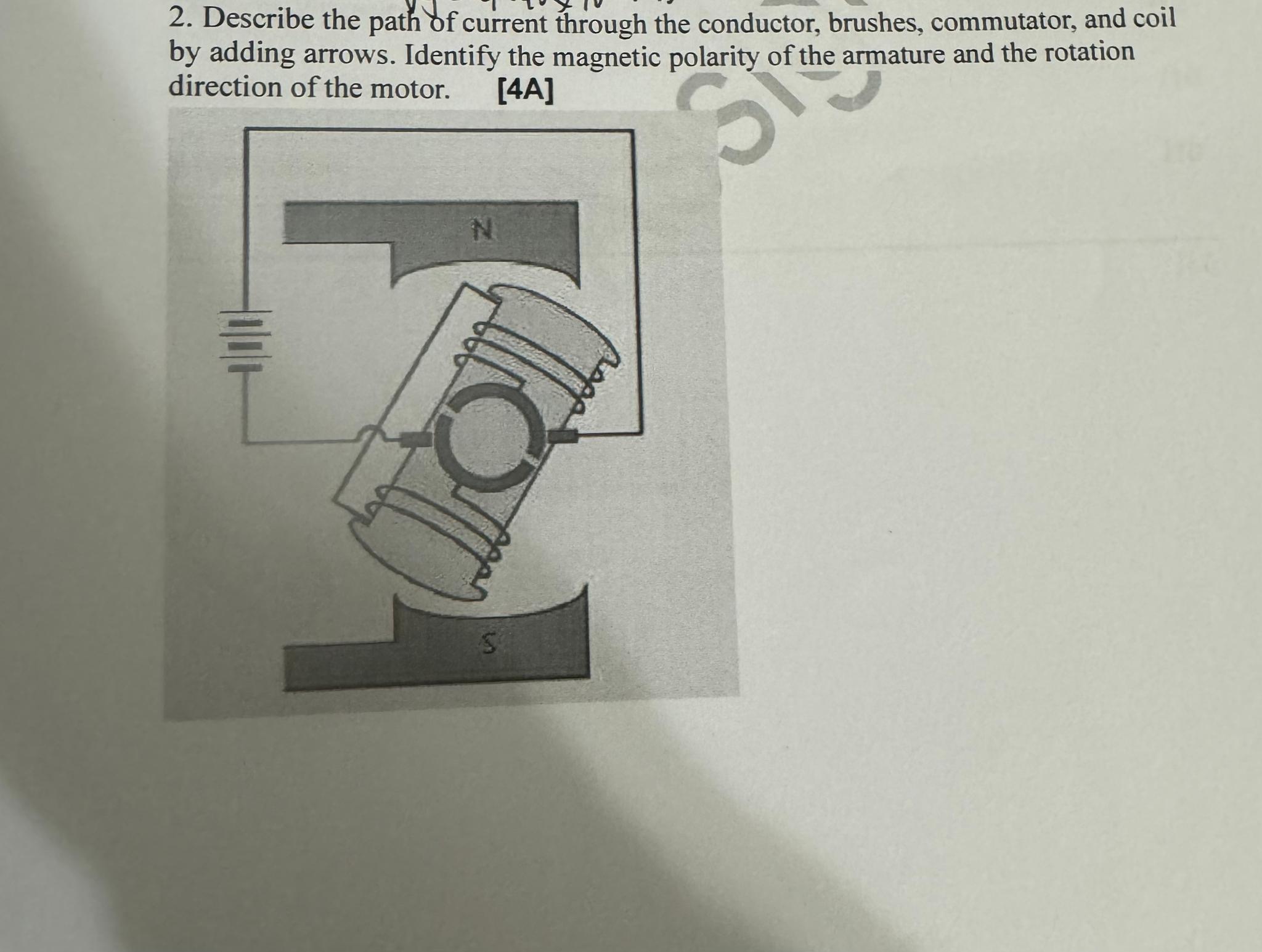 Solved Describe the path of current through the conductor, | Chegg.com