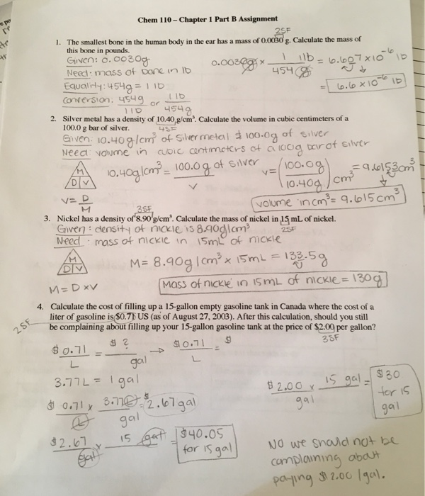 Solved *%22 = 6.6101D Chem 110 - Chapter 1 Part B Assignment | Chegg.com