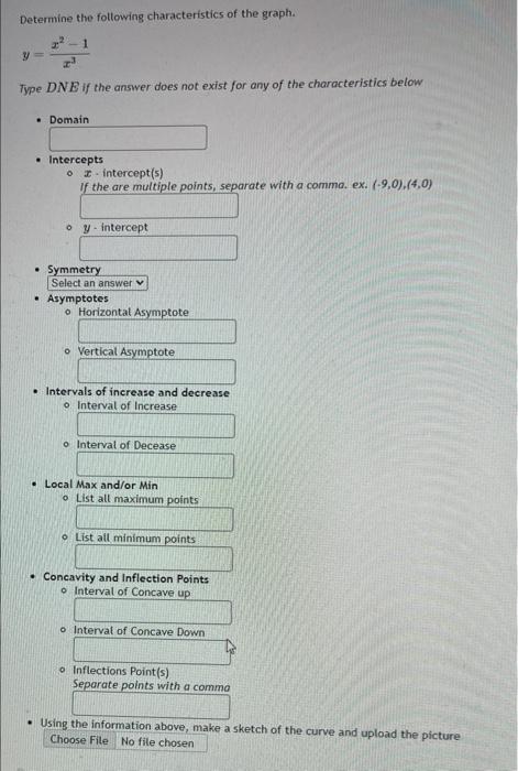Solved Determine the following characteristics of the graph. | Chegg.com