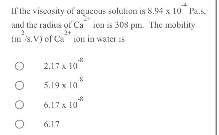 Solved 29.If the viscosity of aqueous solution is | Chegg.com
