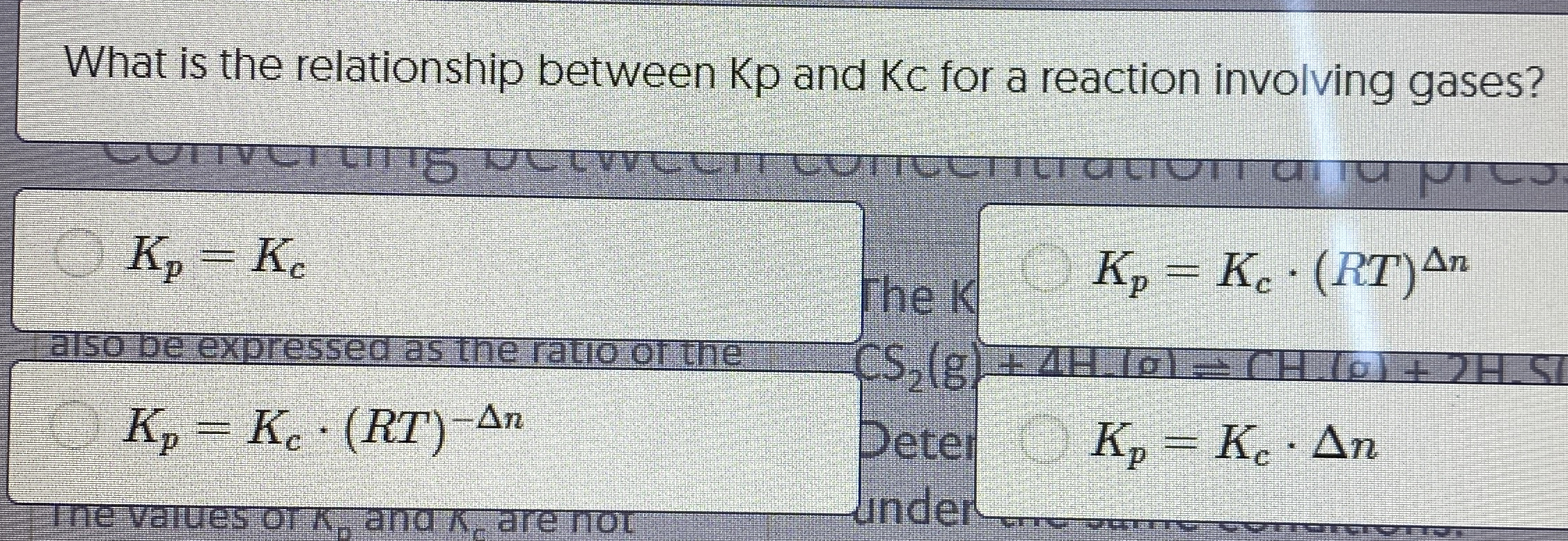 Solved What is the relationship between Kp and Kc for a