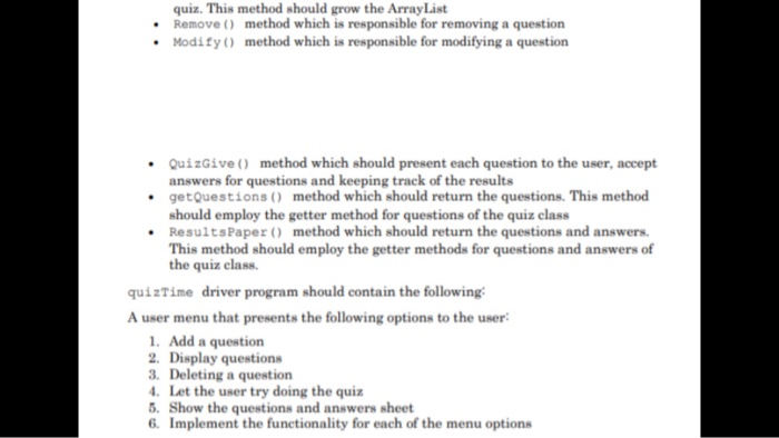 Solved 2. Remove Method which responsible for removing a | Chegg.com