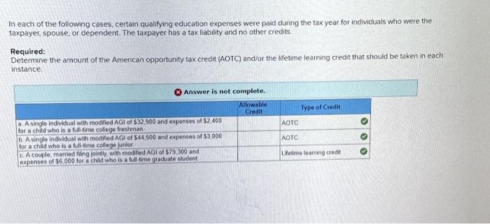 Solved In Each Of The Following Cases, Certain Qualifying | Chegg.com