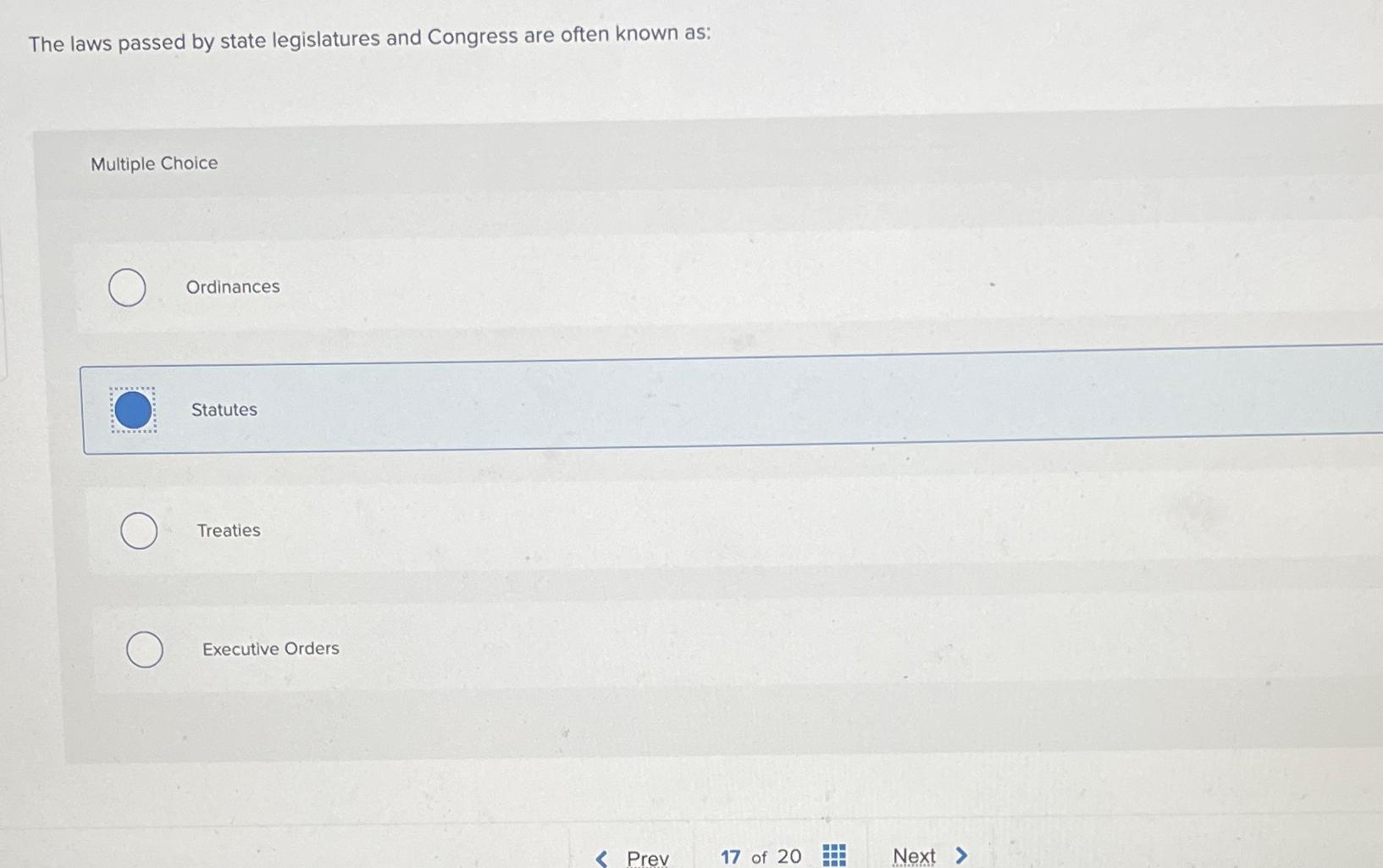 Solved The laws passed by state legislatures and Congress