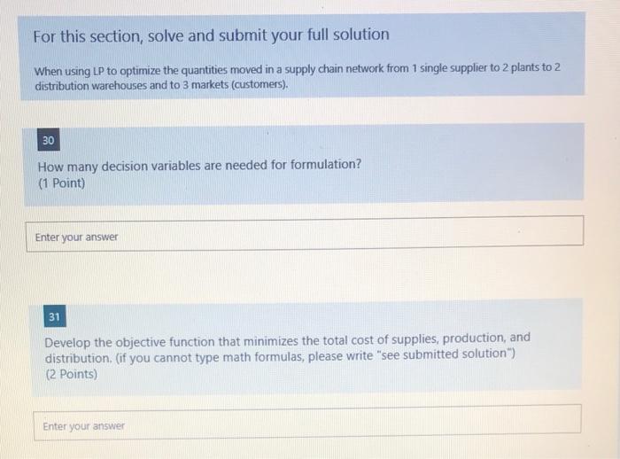 Solved For this section, solve and submit your full solution | Chegg.com