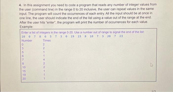 Solved 4. In this assignment you need to code a program that | Chegg.com