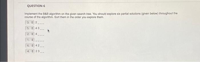 Solved QUESTION 6 Implement The B&B Algorithm On The Given | Chegg.com