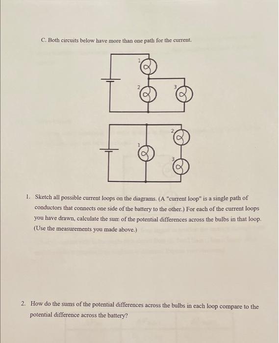Solved C. Both circuits below have more than one path for