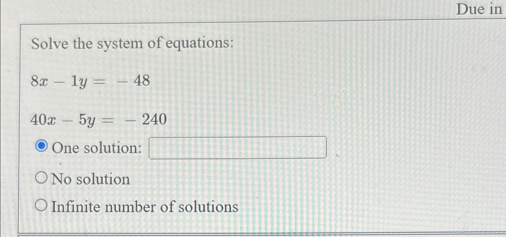 Solved Due inSolve the system of | Chegg.com